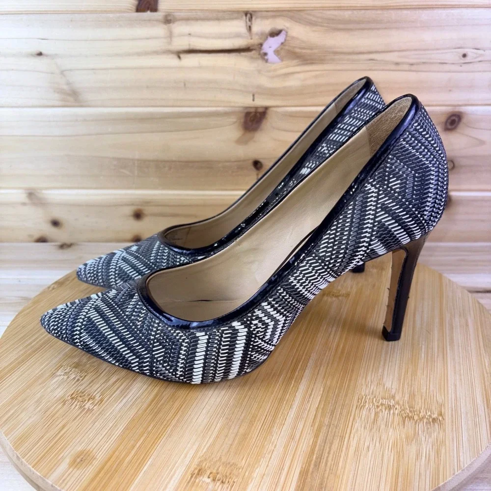 Antonio Melani Heels Womens 9 M Black and White Geometric Stiletto Pumps